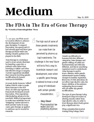 The FDA in The Era of Gene Therapy